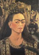 Frida Kahlo Self-Portrait with Monkey oil painting on canvas